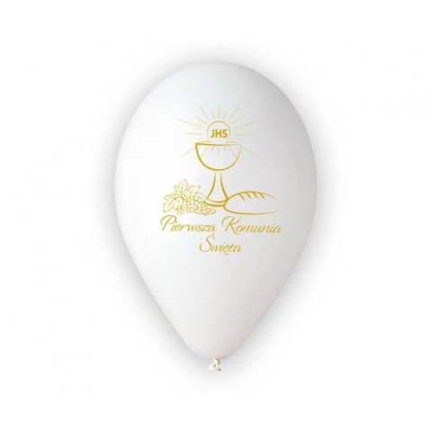 Balon gumowy pierwsza komunia kielich biała 330mm 13cal Godan (GS120/PKK/25) Godan