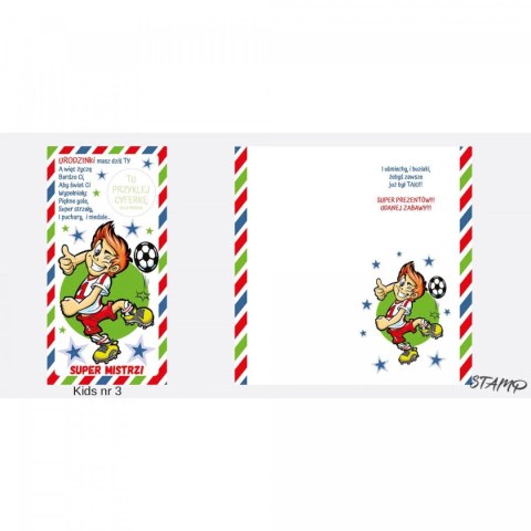 Kartka składana KIDS Urodzinowy dziecięcy dla chłopca DL Ev-corp (STKK-03) Ev-corp