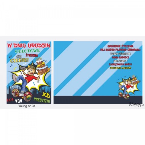 Kartka składana Young Urodzinowy dla chłopaka B6 Ev-corp (STKY-028) Ev-corp