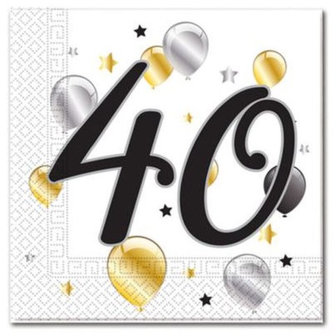 Serwetki balloons 40 biały papier [mm:] 330x330 Godan (88867) Godan