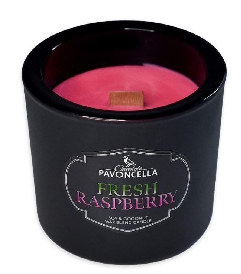 Świeczka ozdobna Classico Fresh Raspberry czarna 170g Pavoncella (5905711530950) Pavoncella