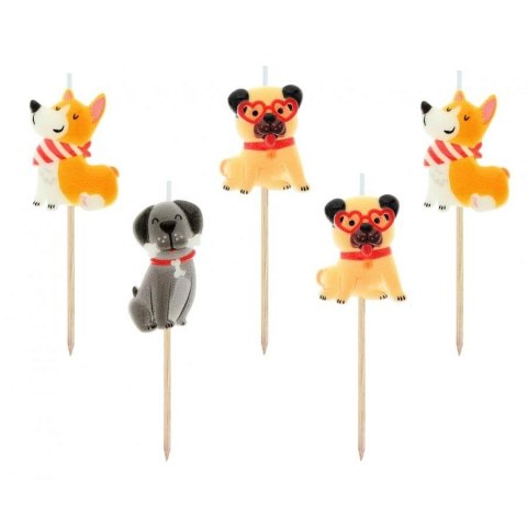 Świeczka urodzinowa pikery Pieski, 5 szt. Godan (SF-PPIE) Godan