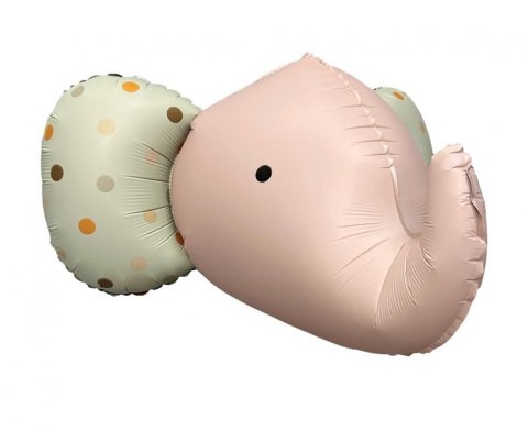 Balon foliowy Słoń 3D, szary matowy, 63x50 cm, różowy Godan (BF-HSRM) Godan