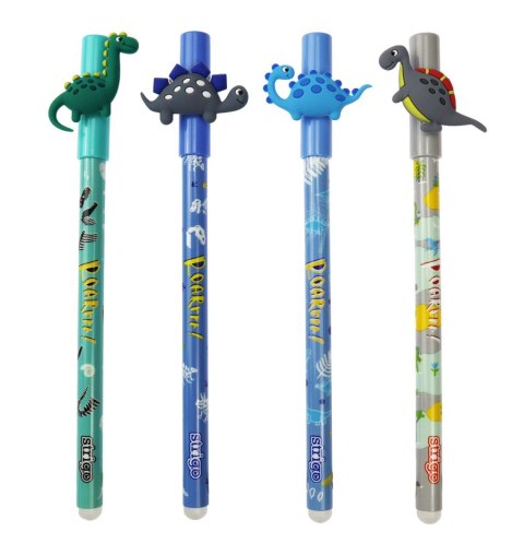Długopis wymazywalny dinozaury 5902315577640 wkład niebieski 0,5mm Strigo (SSC201) Strigo