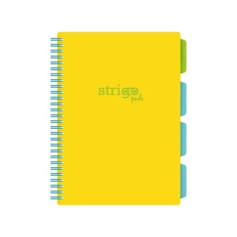 Kołozeszyt (kołonotatnik) NEON ŻÓŁTY B5 100k. 80g krata Strigo (PADS014) Strigo