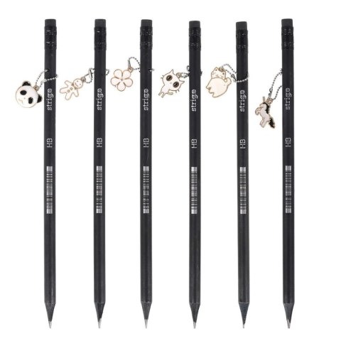 Ołówek z czarnego drewna z gumką HB Strigo (SSC385) Strigo