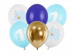 Balon gumowy Roczek,Pastel Light Blue niebieska 300mm Partydeco (SB14P-322-001J-6) Partydeco