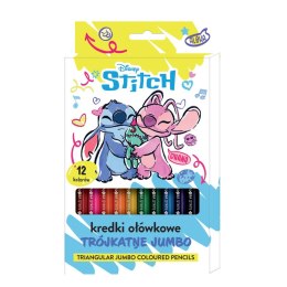 Kredki ołówkowe Beniamin Stitch trójkątne jumbo 12 kol. Beniamin