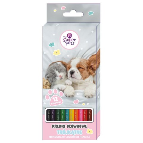 Kredki ołówkowe The Sweet Pets trójkątne 12 kol. Beniamin Beniamin