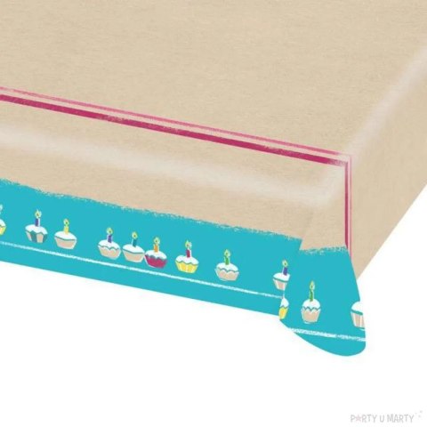 Obrus Happy Birthday papier [mm:] 120x1300 Amscan (9904394) Amscan