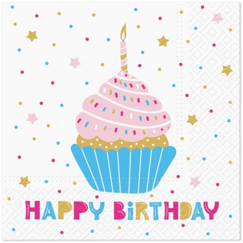 Serwetki TaT Birthday Muffin mix bibuła [mm:] 330x330 Paw (TL128000) Paw