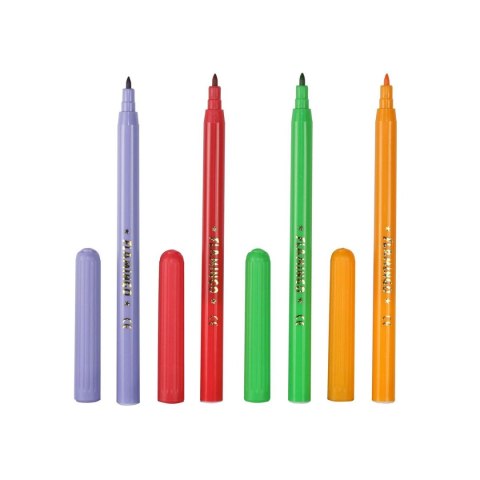 Flamastry łatwospieralne Flamingo 12 kolorów Flamingo