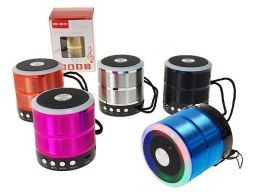 Głośnik Adar okrągły 7x6,5cm, metalowy, Bluetooth, kabel USB (617551) Adar