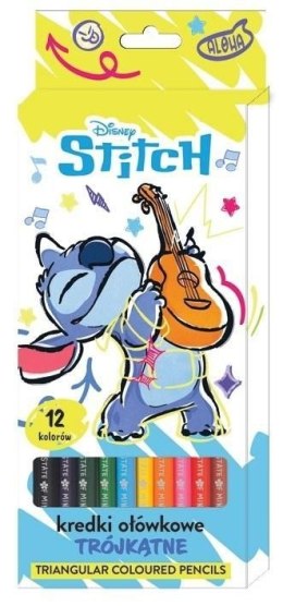 Kredki ołówkowe Beniamin Stitch trójkątne 12 kol. Beniamin