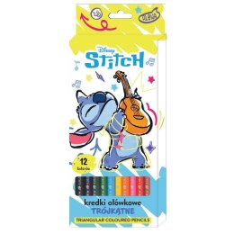 Kredki ołówkowe Beniamin Stitch trójkątne 12 kol. Beniamin