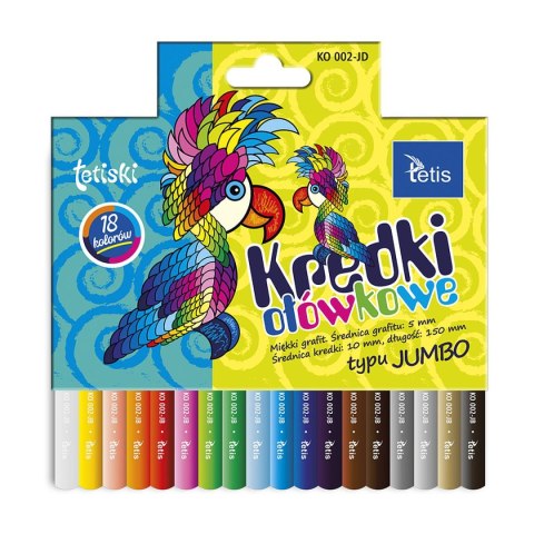 Kredki ołówkowe Jumbo Tetiski 18 kol. Tetis (KO002-JD) Tetis
