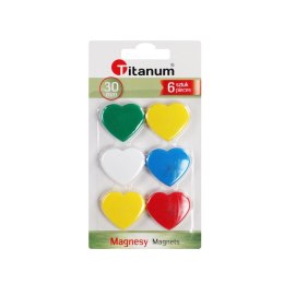 Magnes serce 30 mm mix [mm:] 30 Titanum (25018) 6 sztuk Titanum