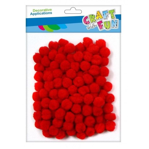 Pompony czerwone 120 szt Craft With Fun (463922) Craft With Fun