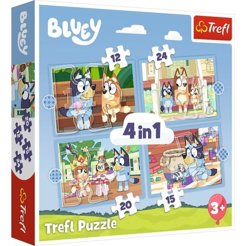 Puzzle Bluey Bluey i jego świat 4w1 el. Trefl (34637) Trefl
