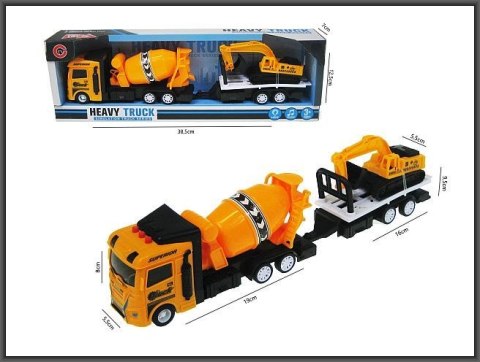 Samochód Auto Budowlane z przyczepą ze światłem i z dźwiękiem Hipo (H13265) Hipo