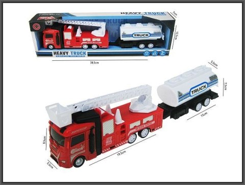 Samochód strażacki z przyczepą ze światłem i z dźwiękiem Hipo (H13266) Hipo