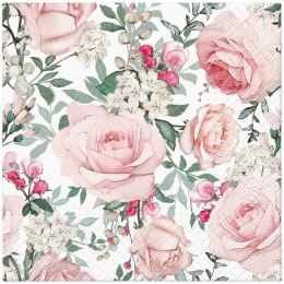 Serwetki Paw Coktail Gorgeous Roses k mix nadruk papier (SDC122600) Paw