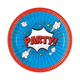 Talerz jednorazowy Godan Boom Party papier śr. 230mm 8 szt (94166) Godan