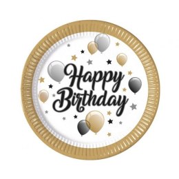 Talerz jednorazowy Godan Happy Birthday papier śr. 230mm 8 szt (93443) Godan