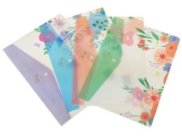 Teczka plastikowa na zatrzask w kwiaty A4 mix [mm:] 210x297 Adar (601673) Adar