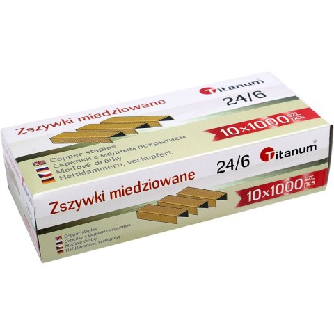 Zszywki 24/6 miedziowane 24/6 1000 szt Titanum Titanum