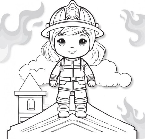 Kolorowanka Straż Pożarna 3D