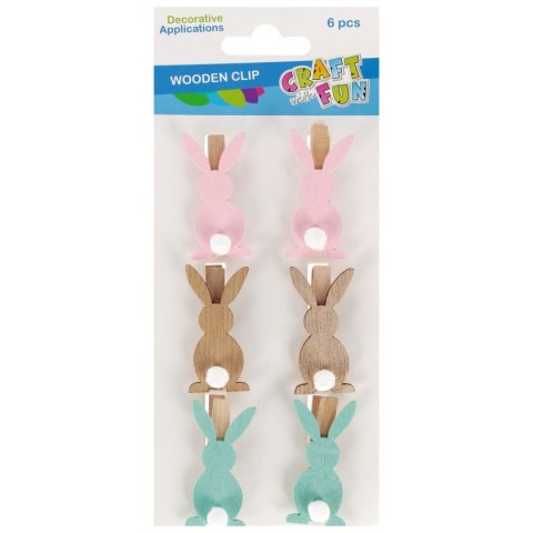 Ozdoba drewniana Spinacz królik Craft With Fun (555440) Craft With Fun