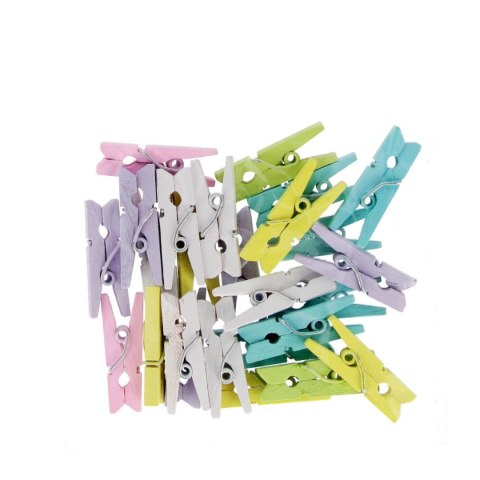 Ozdoba drewniana Spinacze kolorowe Craft With Fun (555402) Craft With Fun