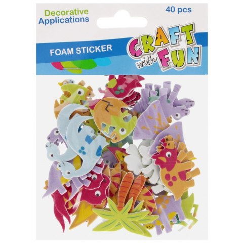 Ozdoba piankowa Dinozaury samoprzylepne Craft With Fun (555453) Craft With Fun