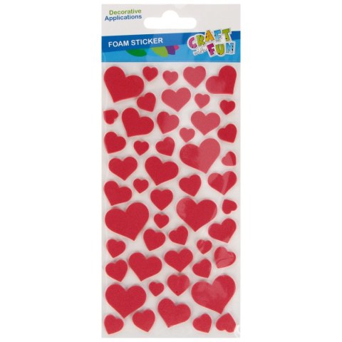 Ozdoba piankowa serca samoprzylepne Craft With Fun (555450) Craft With Fun