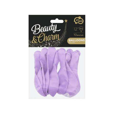 Balon gumowy Beauty&Charm makaronowe lawendowe 10szt. lawendowy 12cal Godan (CB-1KLA) Godan