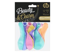 Balon gumowy Beauty&Charm makaronowe pastel mix 10szt. mix 12cal Godan (CB-1KMX) Godan