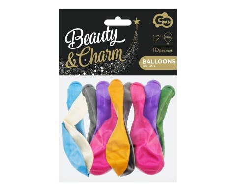 Balon gumowy Beauty&Charm metaliki mix 10szt. mix 12cal Godan (CB-1MMX) Godan