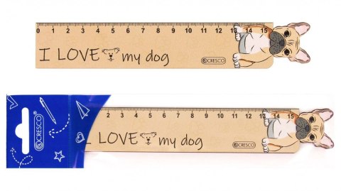 Linijka drewniana BULDOG 15 cm 15cm Cresco (224111) Cresco