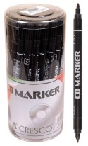 Marker do cd dwustronny wkład czarny B/Mmm Cresco (212100) Cresco