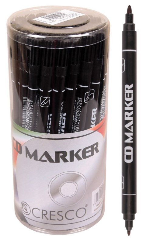 Marker do cd dwustronny wkład czarny B/Mmm Cresco (212100) Cresco