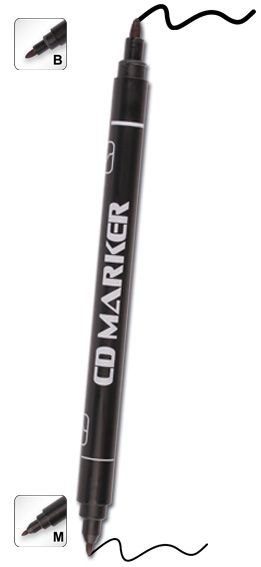 Marker do cd dwustronny wkład czarny B/Mmm Cresco (212100) Cresco