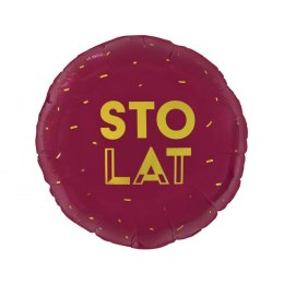 Balon foliowy Sto Lat (bordowy) 18cal Godan (FG-OSLB) Godan
