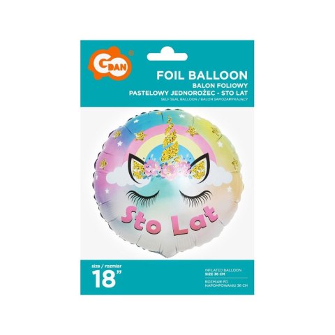 Balon foliowy jednorożec Sto Lat 18cal Godan (FG-OPJS) Godan