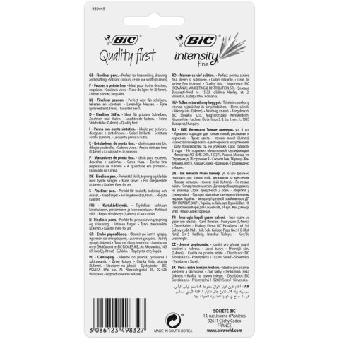 Cienkopis Intensity FINE wkład mix 0,4mm 6kol. Bic (950444) Bic