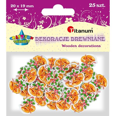Dekoracje drewniane Titanum Craft-Fun Series Dzwonki bożonarodzeniowe do przyszycia Titanum