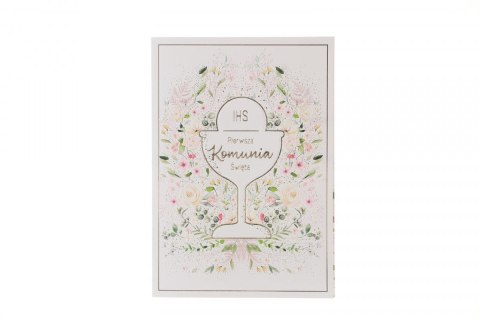 Kartka składana A5 A5 KOMUNIA KIELICH W KWIATACH Henry (5905701485925) Henry
