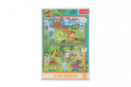 Puzzle Universal Jurassic World Małe dinozaury 2x24 el. Trefl (34437) Trefl