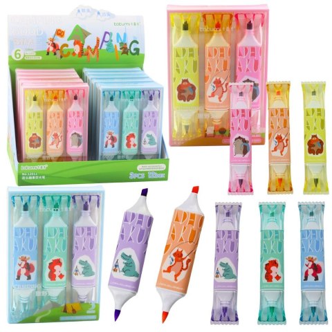 Zakreślacz zestaw 3 szt. wkład mix 5,0mm Lean (21897) Lean