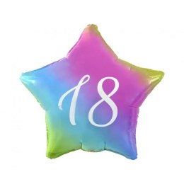 Balon foliowy 18 gwiazda gradient, nadruk biały 19cal Godan (FG-G18T) Godan